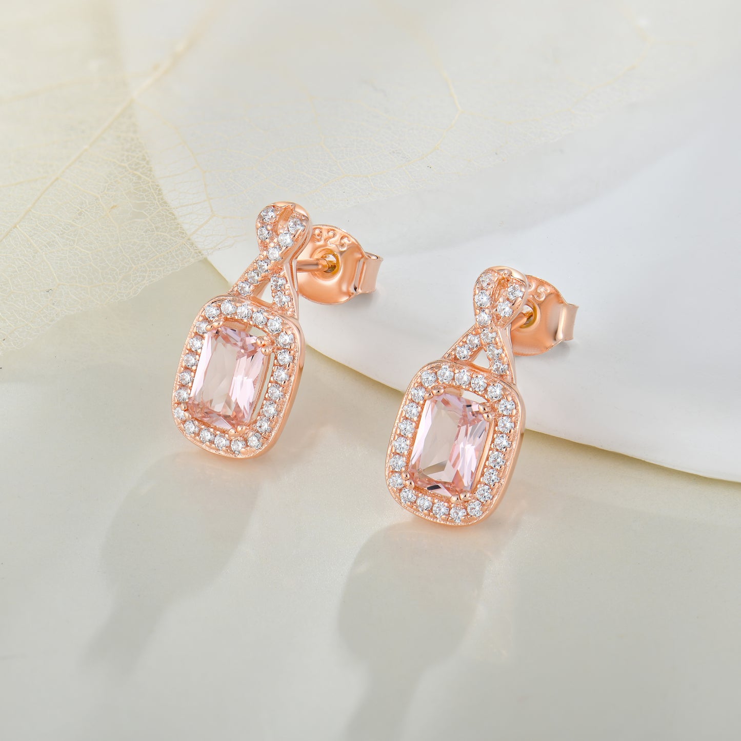 Limited Edition Rose Gold Morganite Earrings