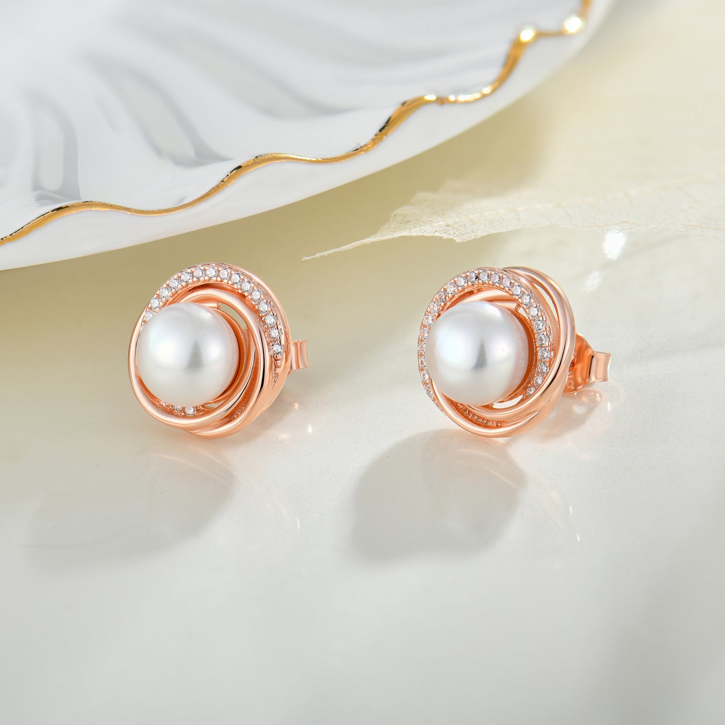 Natural Fresh Water White Pearl Earrings