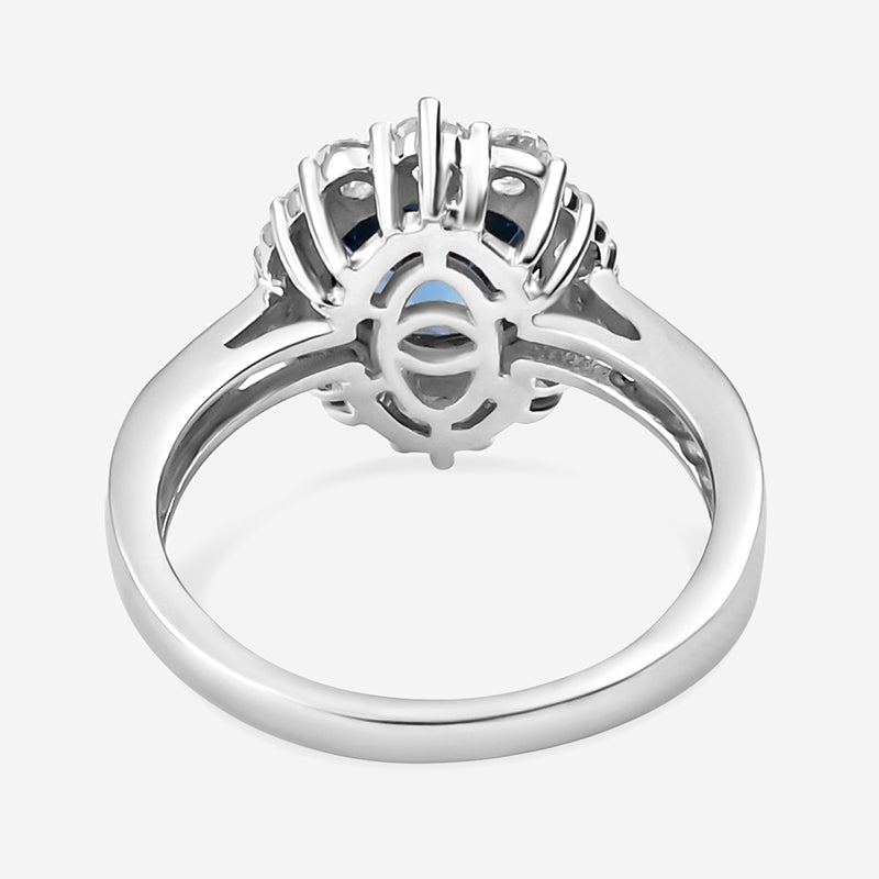 Natural London Blue Topaz Princess Ring In 925 Sterling Silver