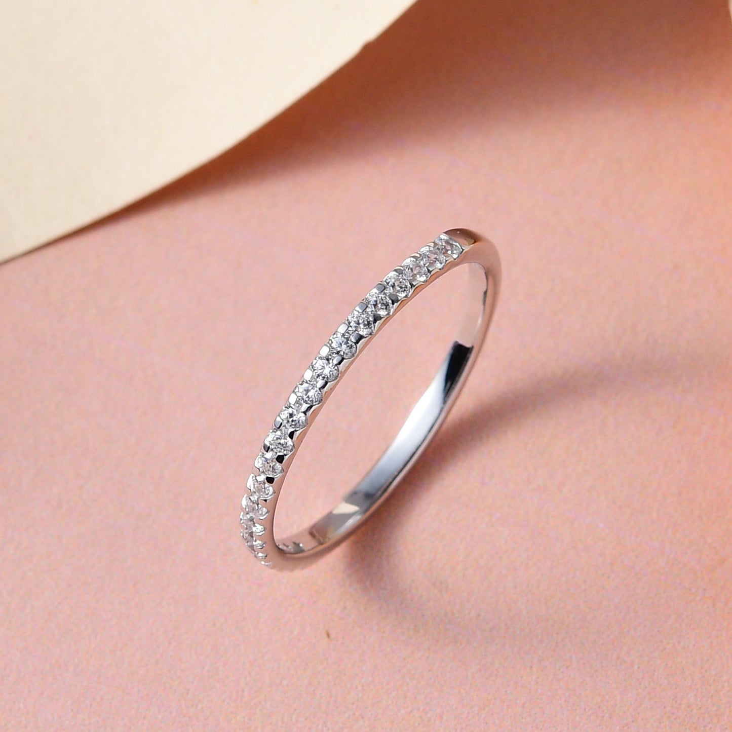 White American Diamond Eternity Ring