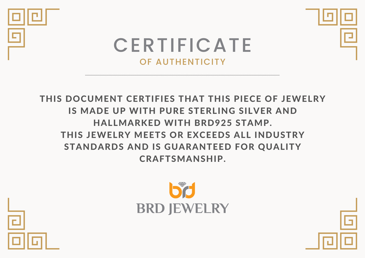 gold plated sterling silver wedding band , certificate of authenticity