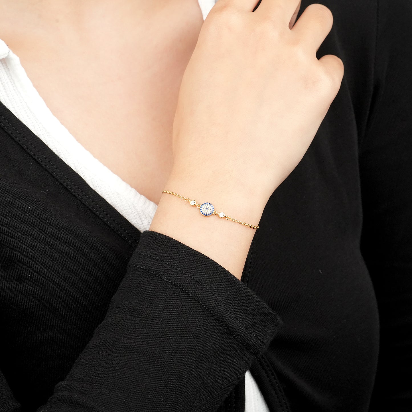 18k Gold Plated Evil Eye Bracelet