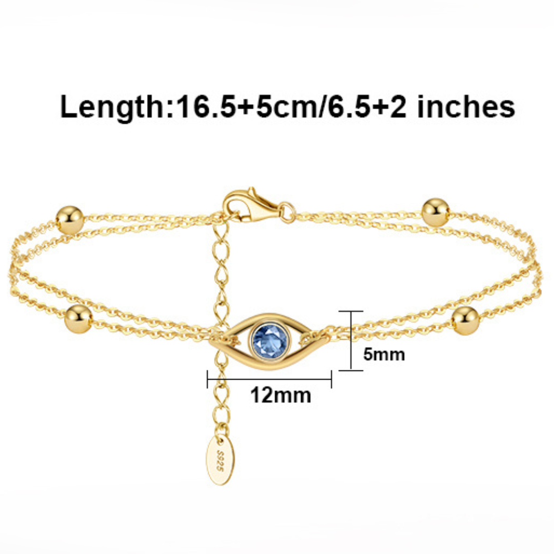 Evil Eye Gold Plated Silver Bracelet