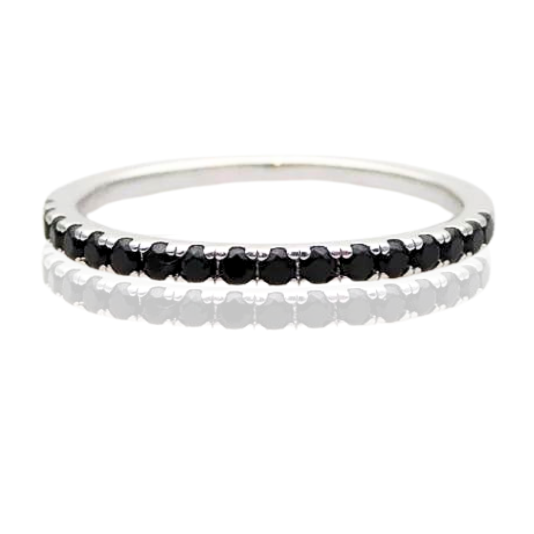 Black Moissanite Diamond Eternity Ring