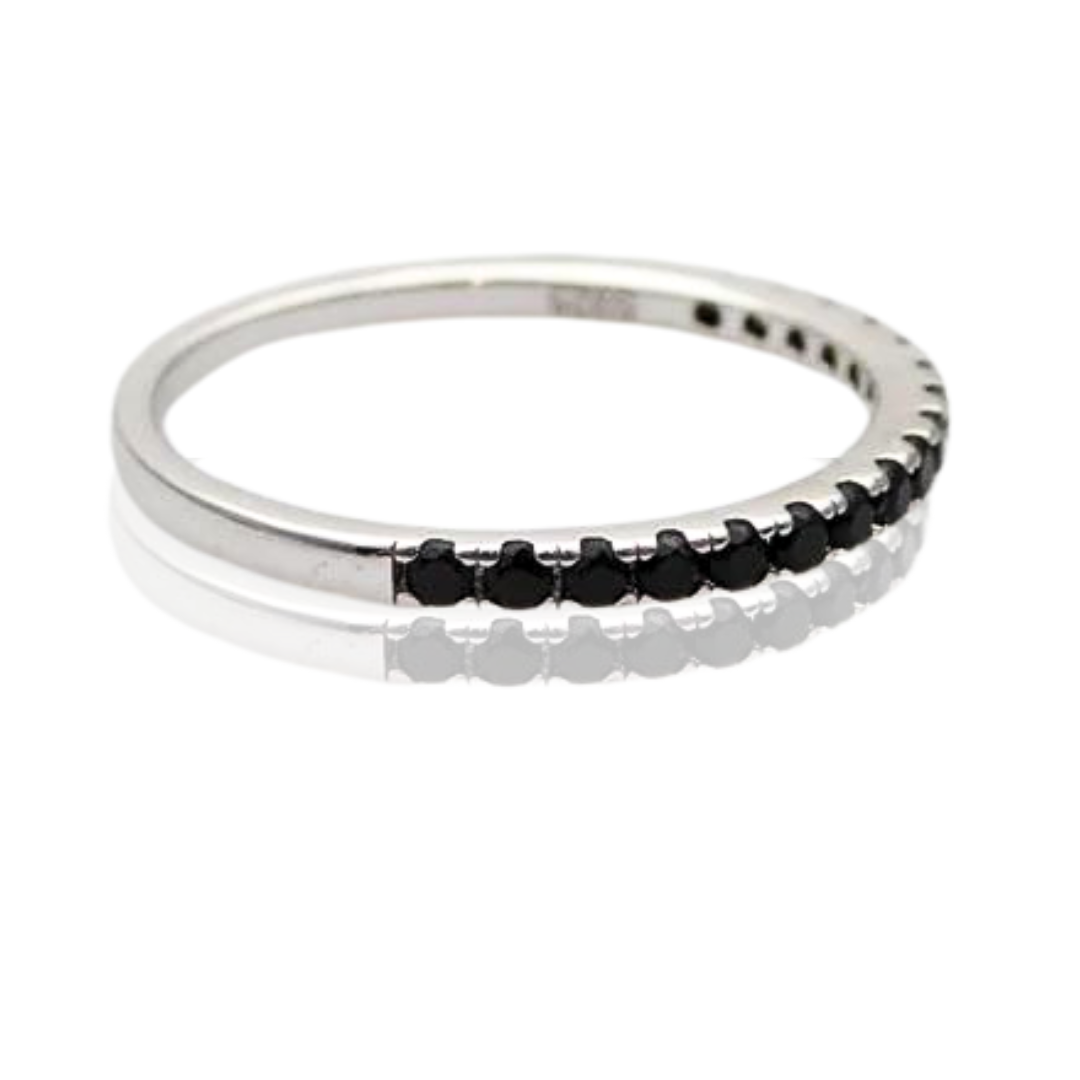 Black Moissanite Diamond Eternity Ring
