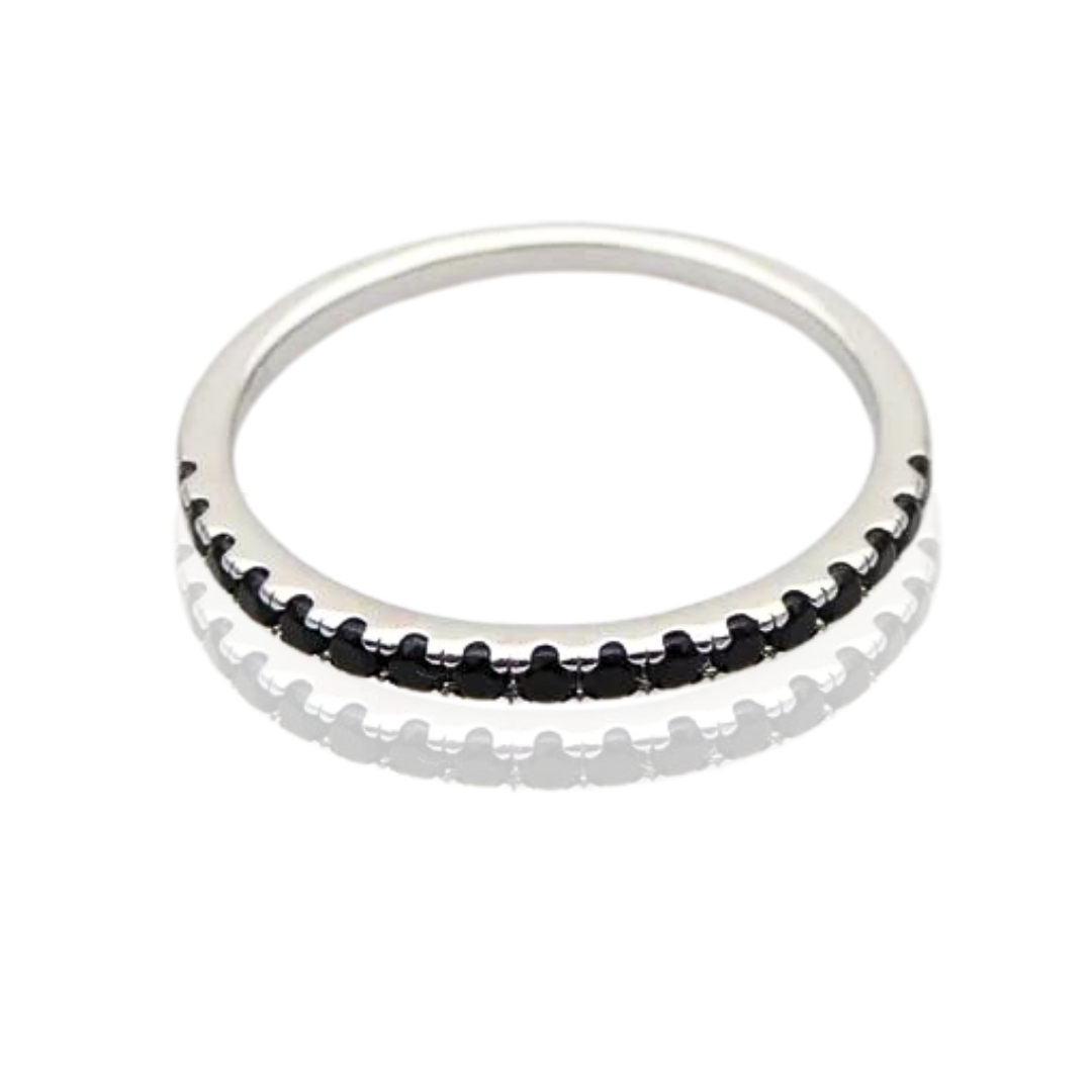 Black Moissanite Diamond Eternity Ring