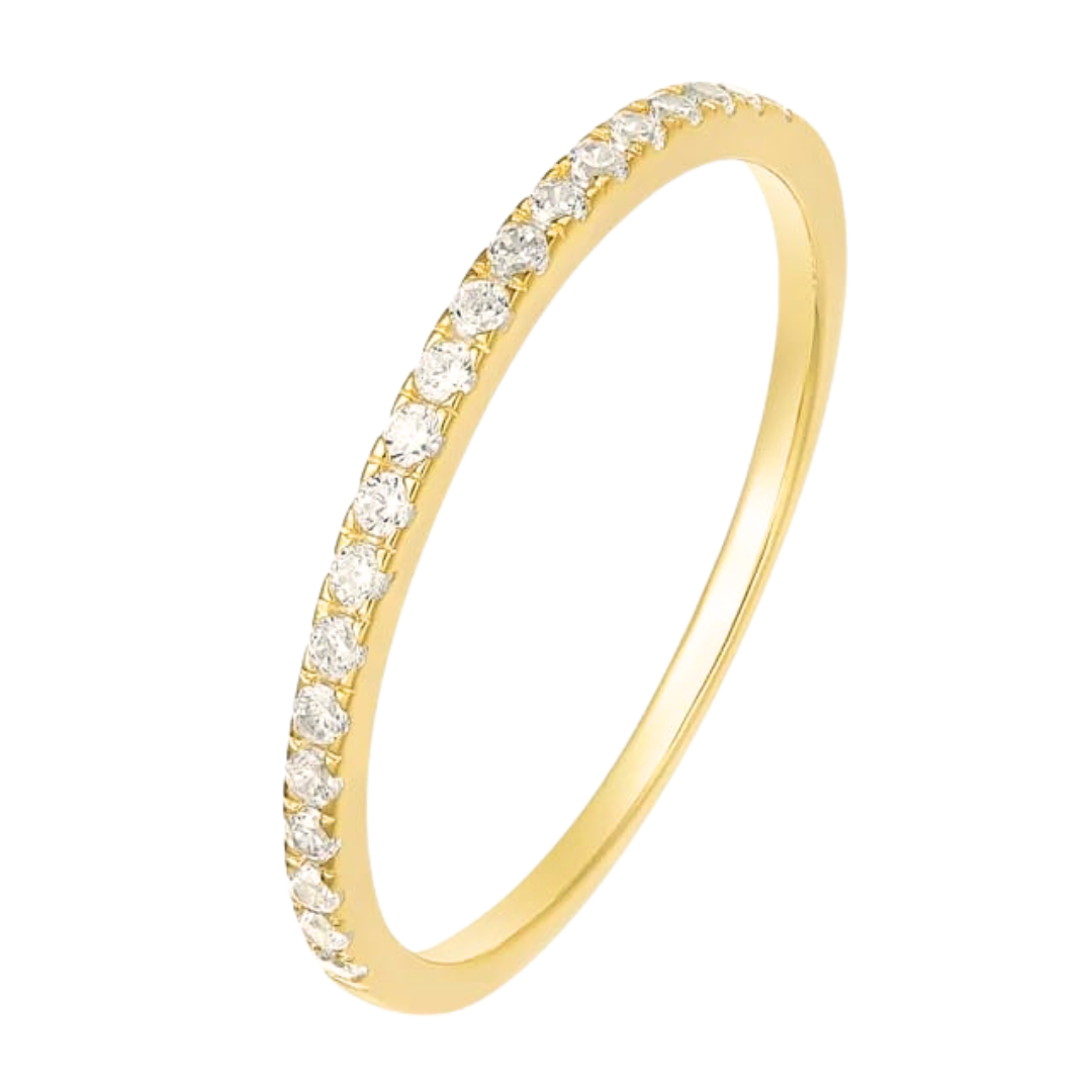 18k Gold Plated White American Diamond Eternity Ring