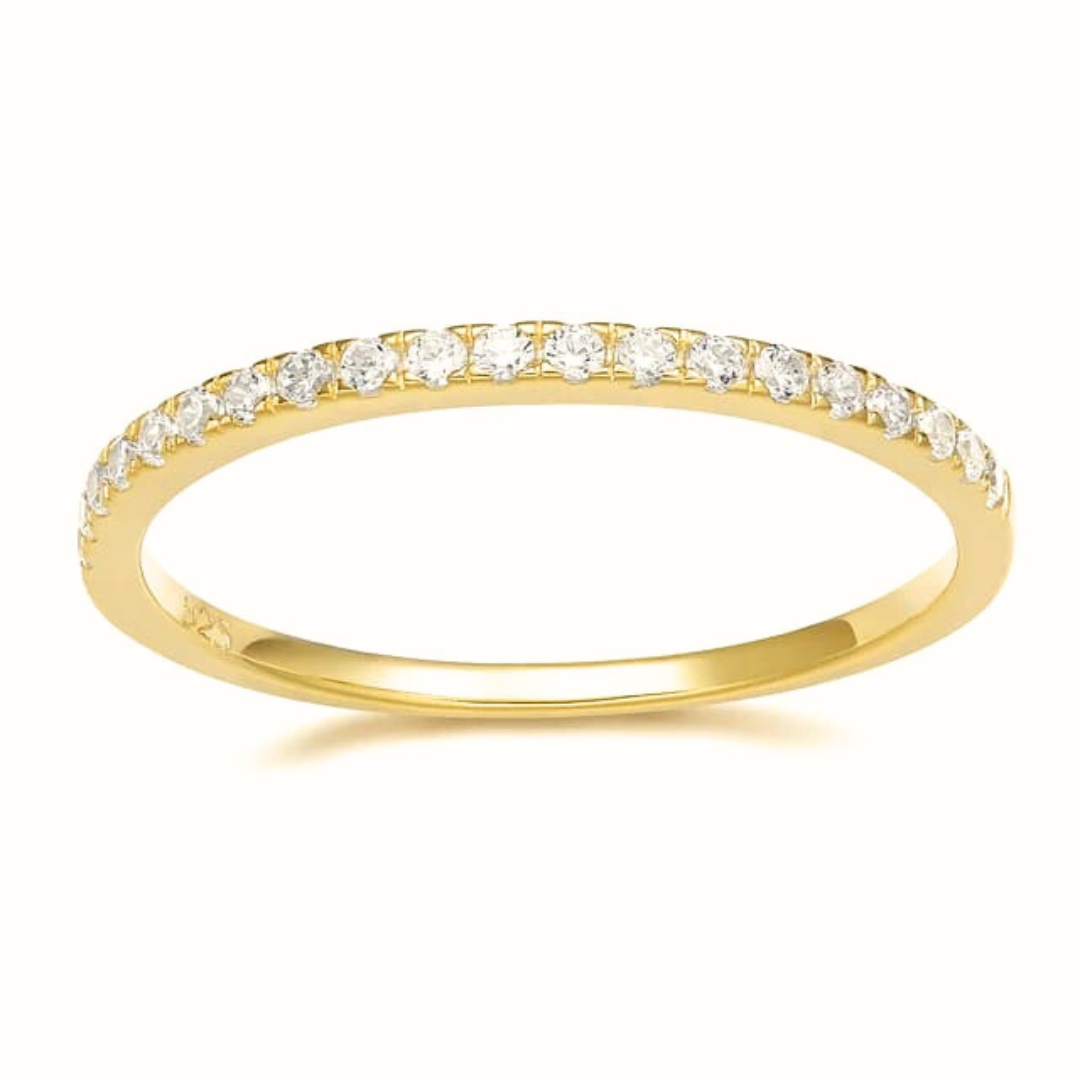 18k Gold Plated White American Diamond Eternity Ring