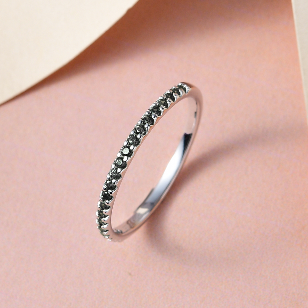 Black Moissanite Diamond Eternity Ring