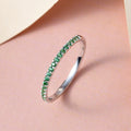 Green Emerald American Diamond Eternity Ring
