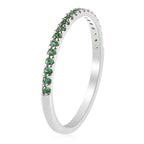 Green Emerald American Diamond Eternity Ring