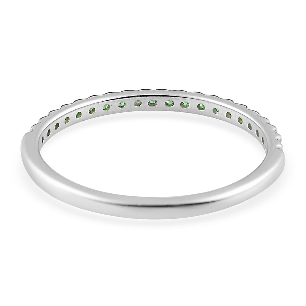 Green Emerald American Diamond Eternity Ring