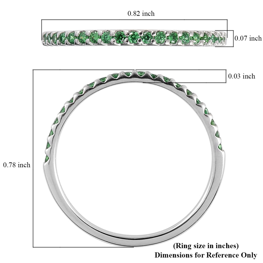 Green Emerald American Diamond Eternity Ring