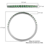 Green Emerald American Diamond Eternity Ring
