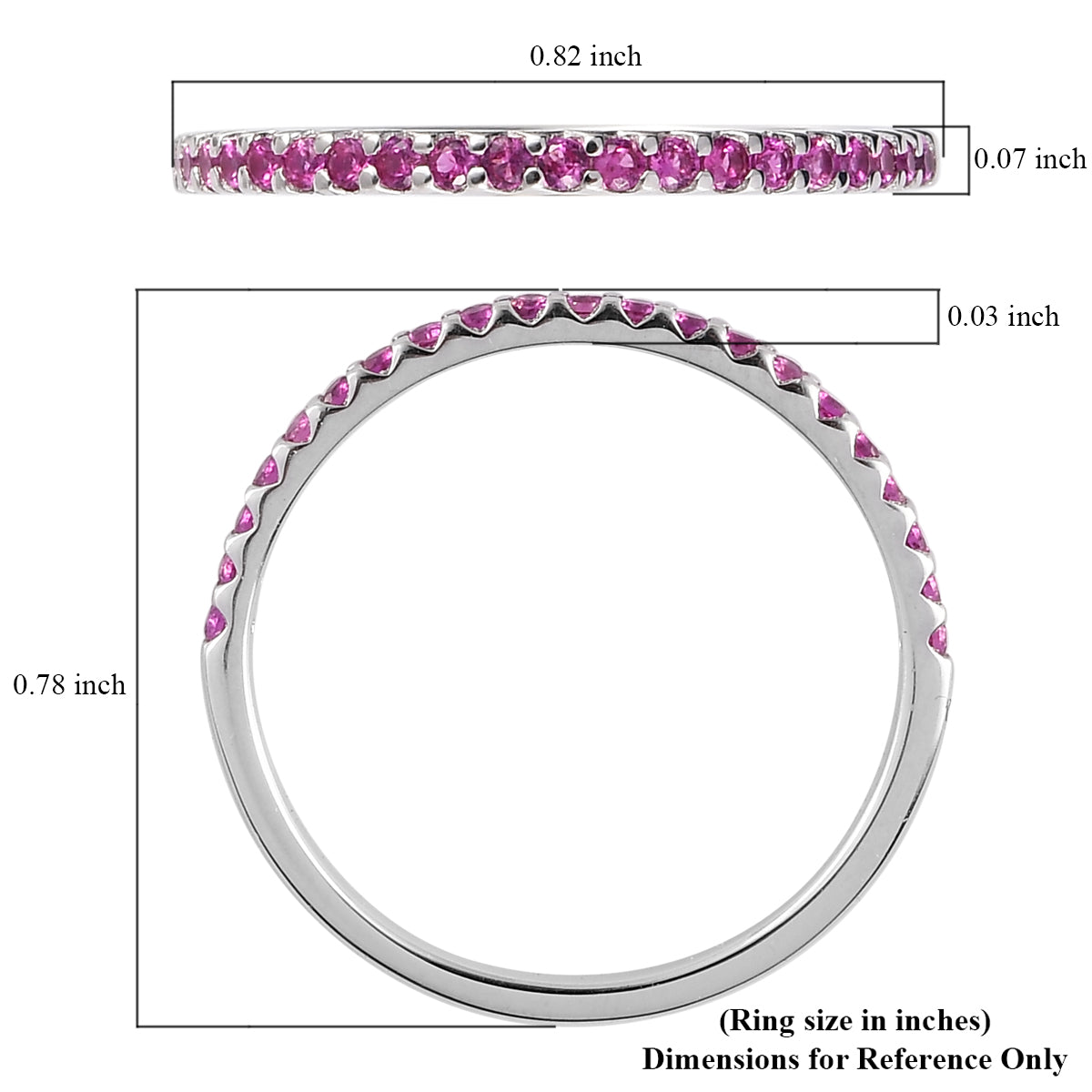 Pink Ruby American Diamond Eternity Ring
