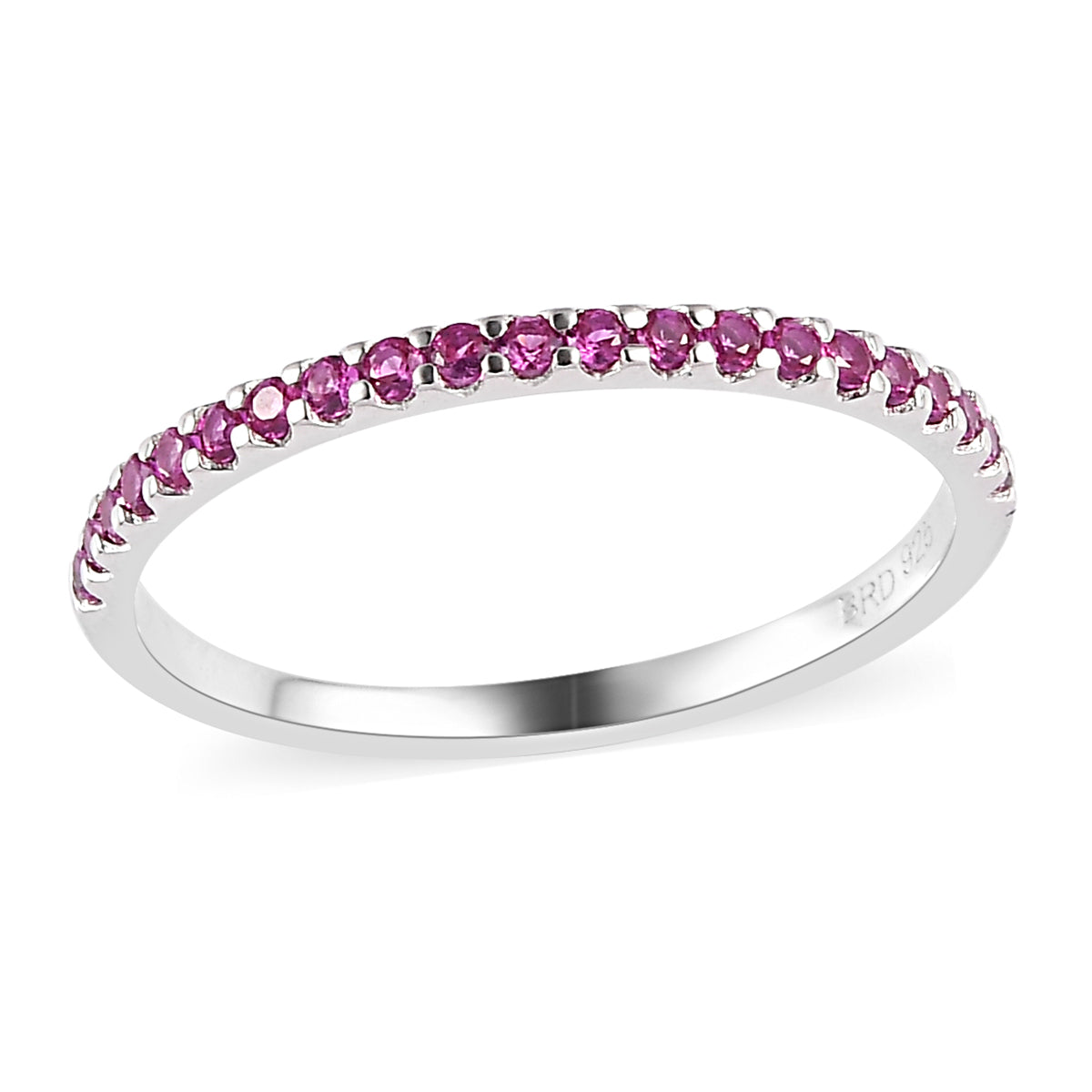 Pink Ruby American Diamond Eternity Ring