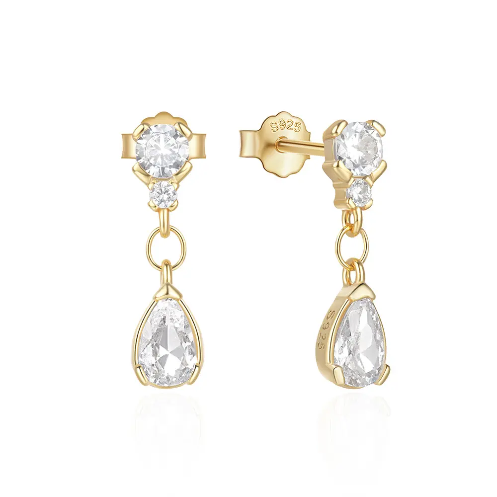 Pear Drop Golden Earrings