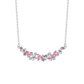 Pink Heart Princess Necklace In 925 Sterling Silver