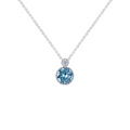 Blue American Diamond Circle Pendant Necklace In 925 Sterling Silver