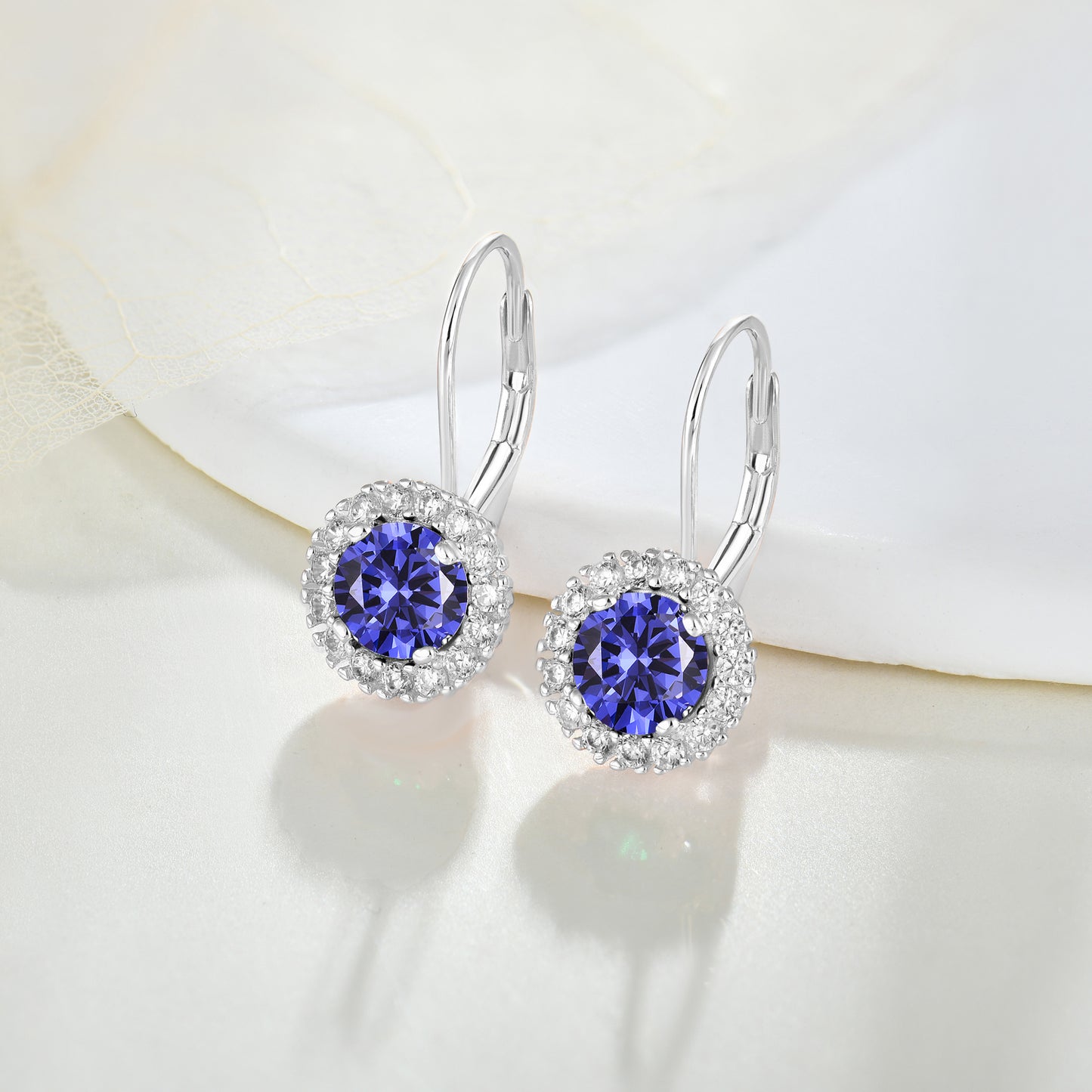 Tanzanite Lever Back Earrings
