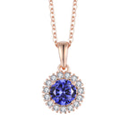 Roségoldener Tansanit-Anhänger mit Kette in limitierter Auflage 