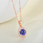 Roségoldener Tansanit-Anhänger mit Kette in limitierter Auflage 