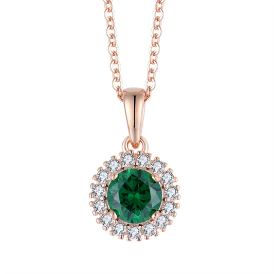 Limited Edition Rose Gold Emerald Pendant With Chain
