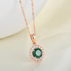 Limitierter Roségold-Smaragd-Anhänger mit Kette 