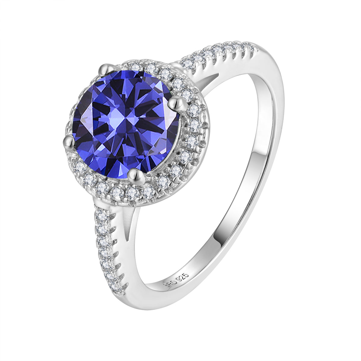 Round Halo Tanzanite Ring