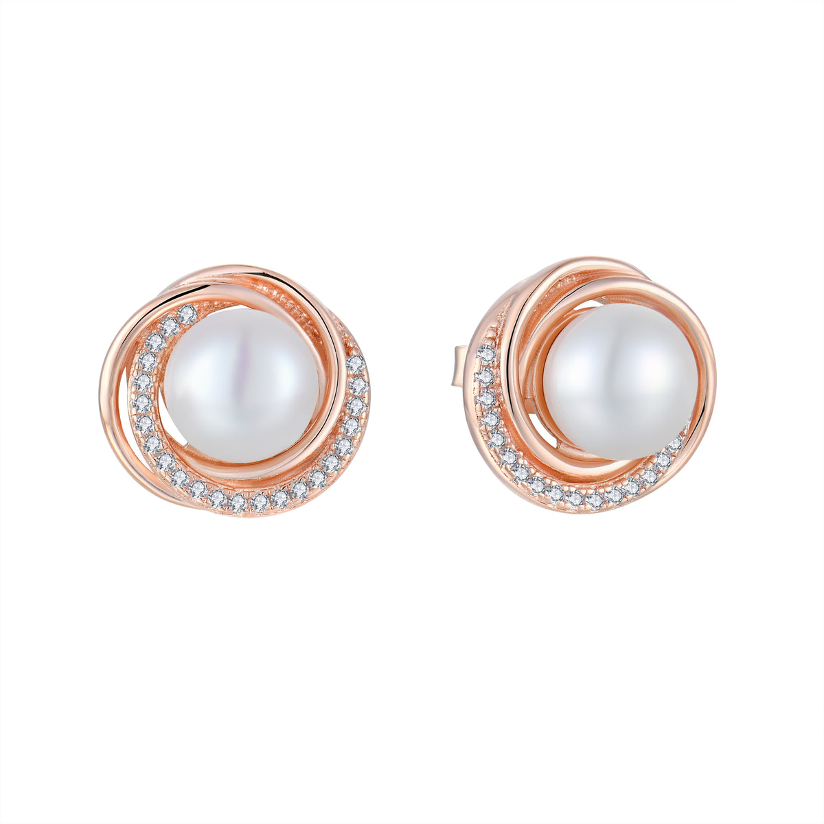 Pendientes de perlas blancas naturales de agua dulce