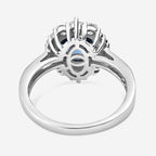 Natural London Blue Topaz Princess Ring In 925 Sterling Silver