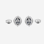 Natural London Blue Topaz Princess Earrings In 925 Sterling Silver