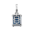 Natural London Blue Topaz Rectangular Shape Pendant In 925 Sterling Silver