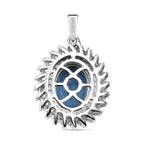 Natural London Blue Topaz Cocktail Pendant In 925 Sterling Silver