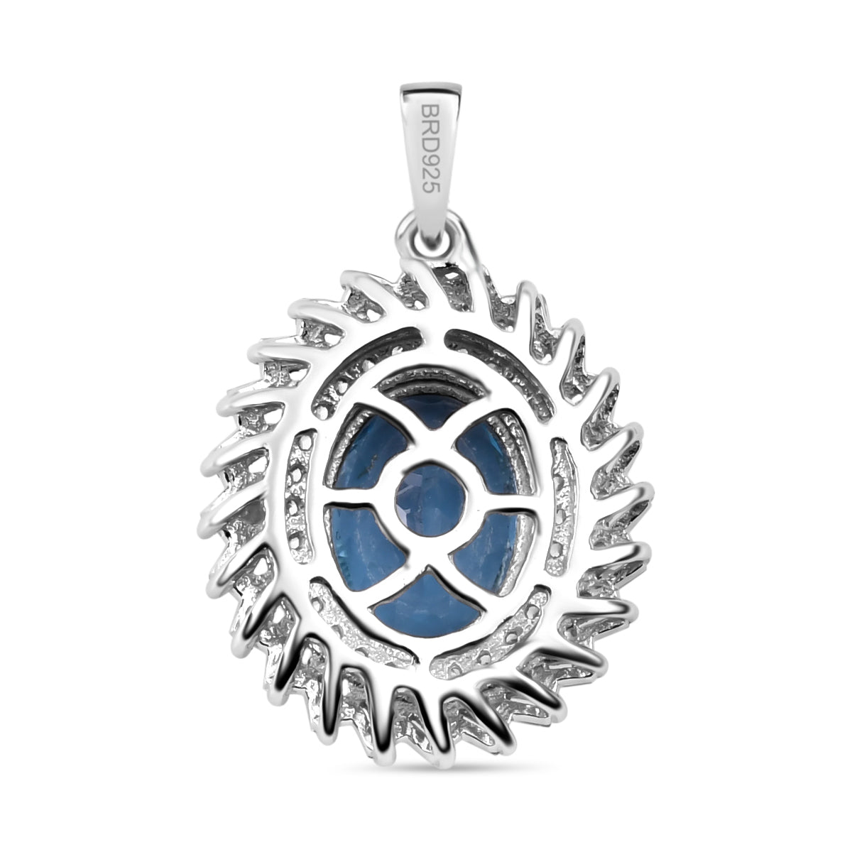 Natural London Blue Topaz Cocktail Pendant In 925 Sterling Silver