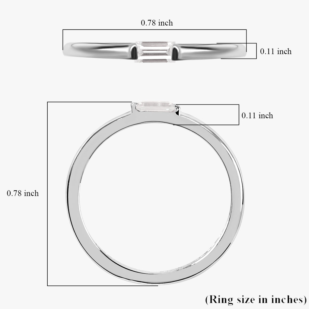 Baguette Cut Moissanite Diamond Ring