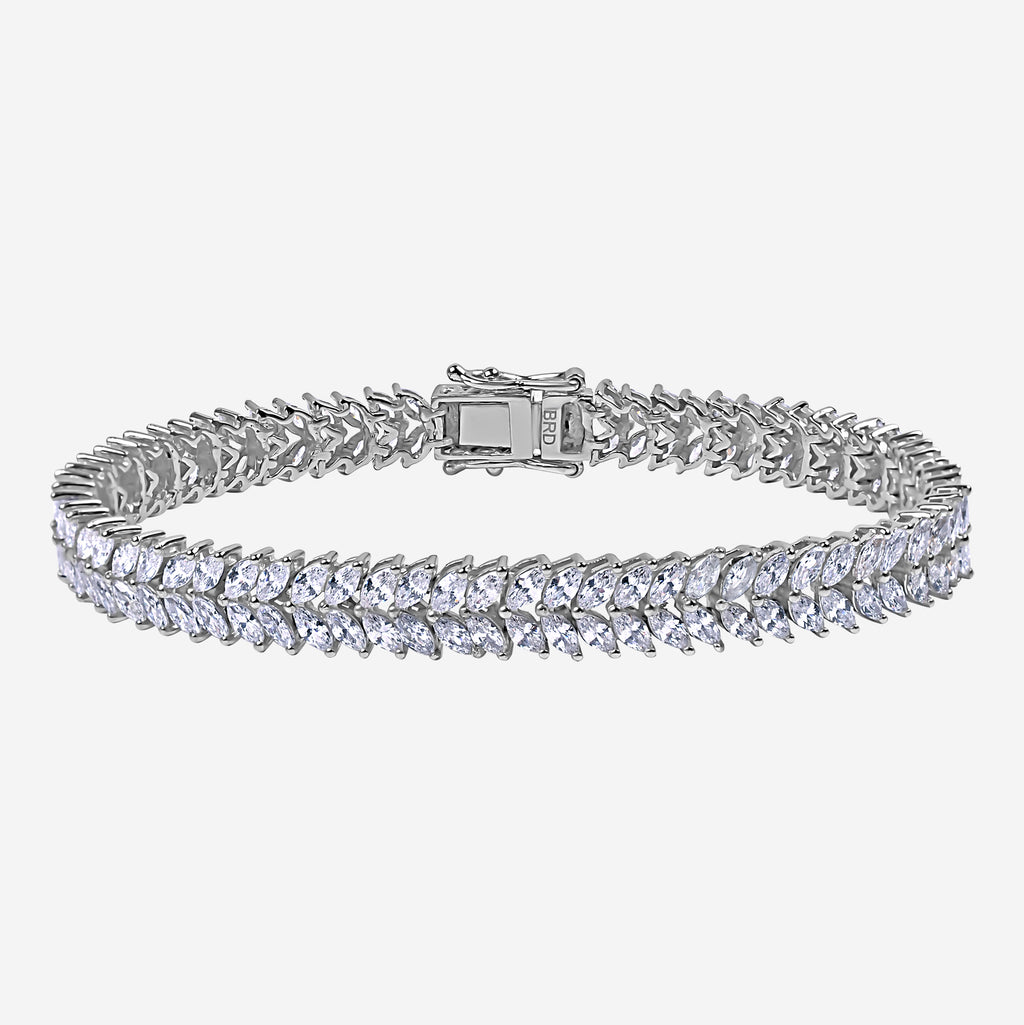 Weißes CZ Marquise Vine Armband für Damen
