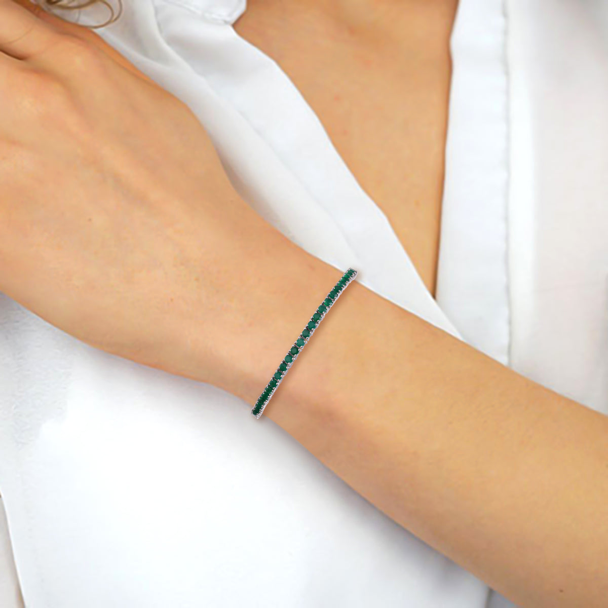 Tennisarmband aus grünem Onyx
