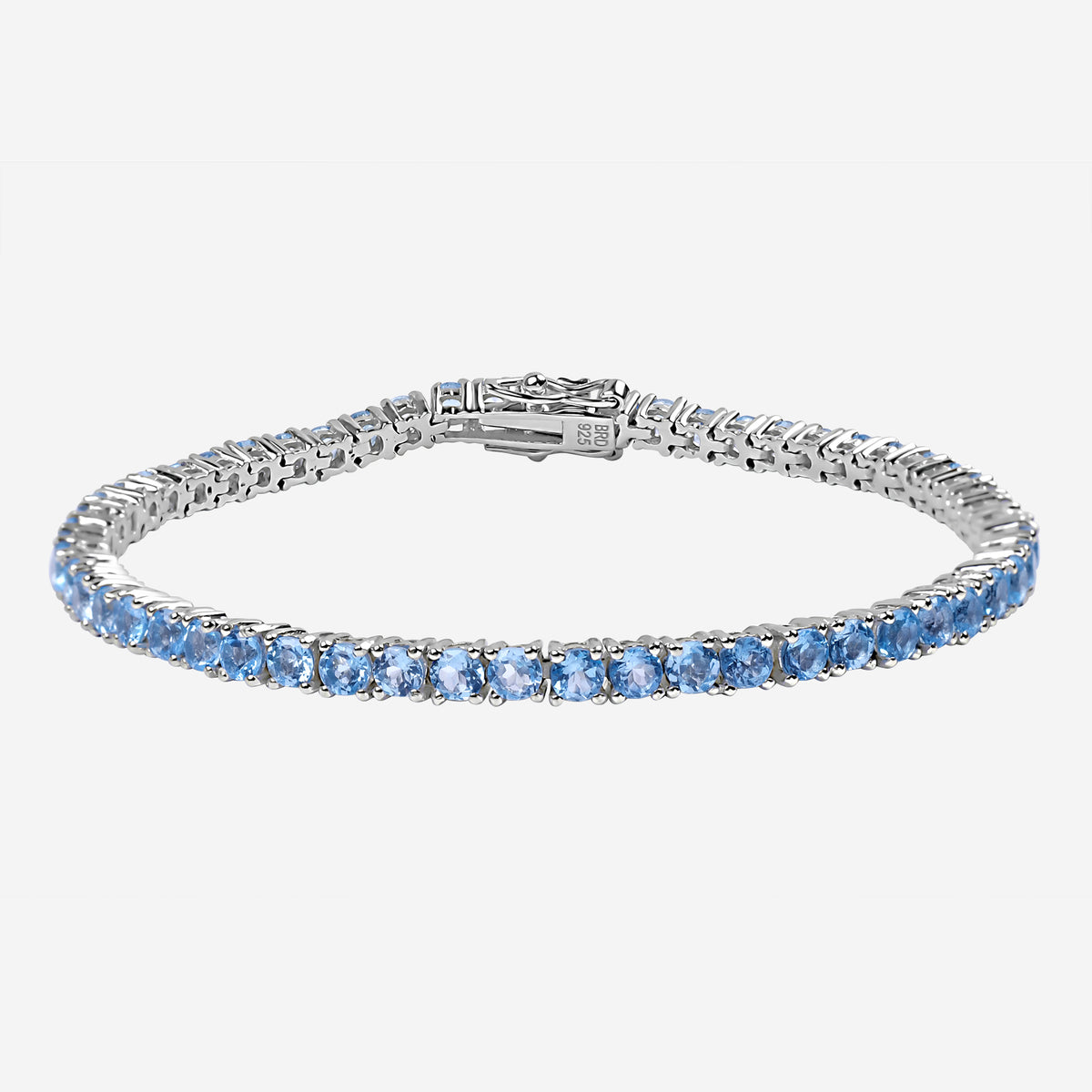 Pulsera de tenis con topacio azul suizo