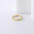 Gold Plated Star CZ Silver Ring