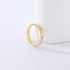 Gold Plated Star CZ Silver Ring