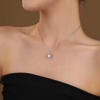 Blooming Flower CZ Necklace In 925 Sterling Silver