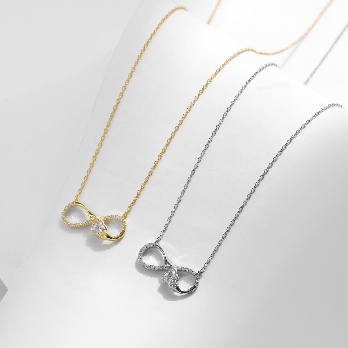 Golden Infinity Love Heart Necklace