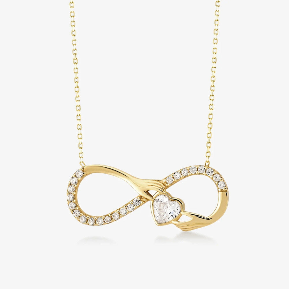 Golden Infinity Love Heart Necklace