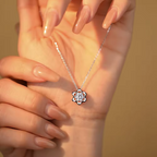 Blooming Flower CZ Necklace In 925 Sterling Silver