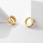 Gold Plated Hoop Earrings with Starburst Design