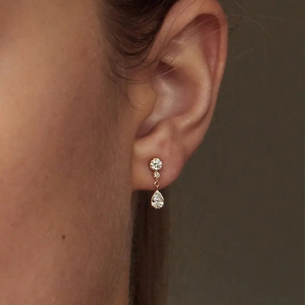 Pear Drop CZ Earrings