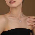 Blooming Flower CZ Necklace In 925 Sterling Silver