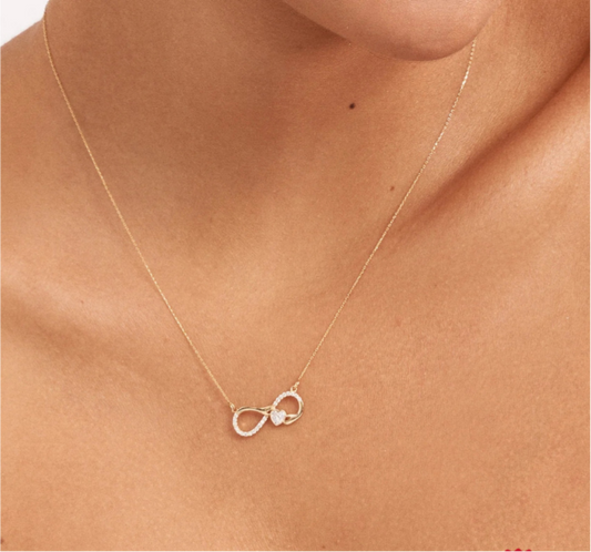 Golden Infinity Love Heart Necklace