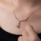 Dazzle Drop Swiss Zirconia Silver Necklace